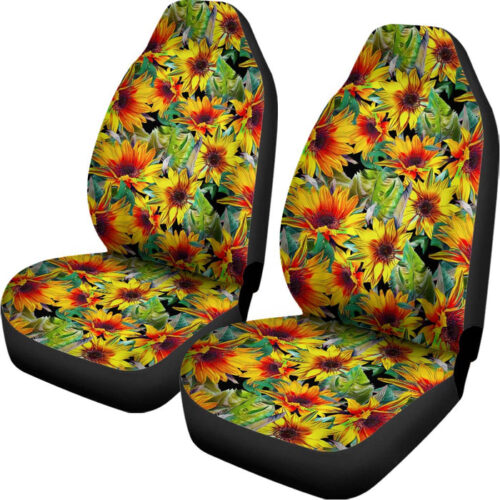 Autumn Sunflower Pattern Print Universal Fit Car Seat Covers