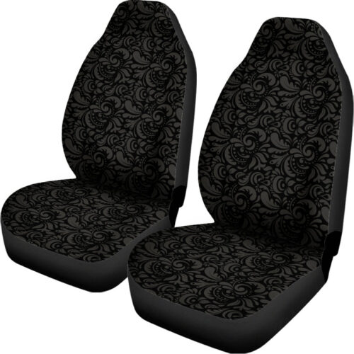 Black And Grey Western Floral Print Universal Fit Car Seat Covers