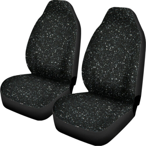 Black (NOT Real) Glitter Print Universal Fit Car Seat Covers