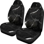 Black White Scratch Marble Print Universal Fit Car Seat Covers