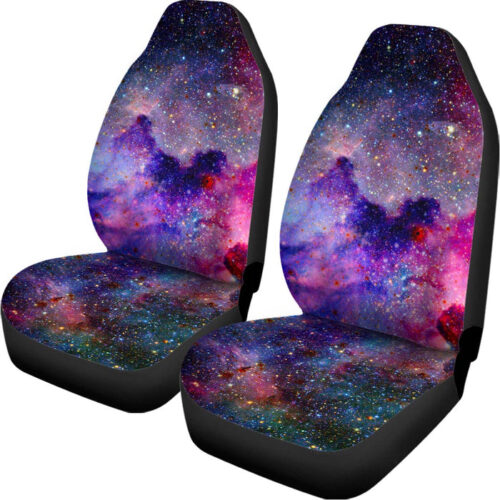 Colorful Nebula Galaxy Space Print Universal Fit Car Seat Covers