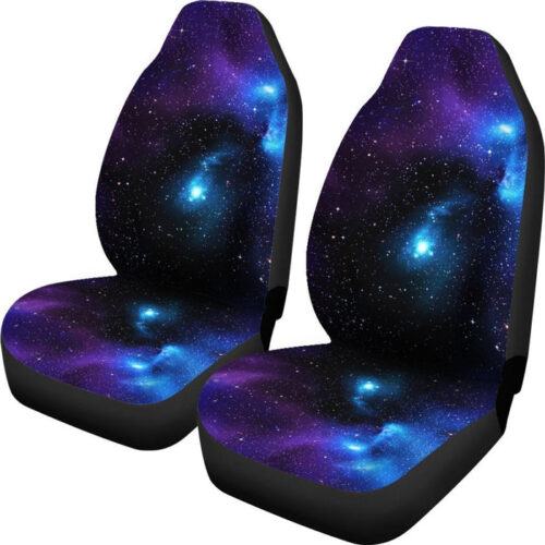 Dark Purple Blue Galaxy Space Print Universal Fit Car Seat Covers