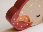 Wooden Pink Crab Night Light for Kids - Wall-Mounted with Remote Control - Yliana