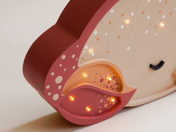 Wooden Pink Crab Night Light for Kids - Wall-Mounted with Remote Control - Yliana