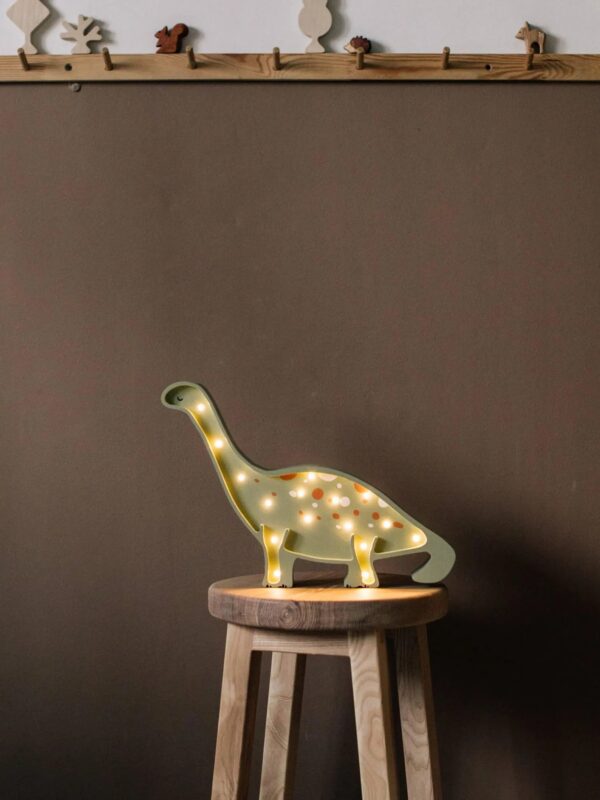 Wooden Dino Night Light for Kids - Wall-Mounted with Remote Control - Yliana