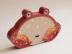 Wooden Pink Crab Night Light for Kids - Wall-Mounted with Remote Control - Yliana