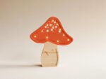 Wooden Toadstool Night Light for Kids - Wall-Mounted with Remote Control - Yliana