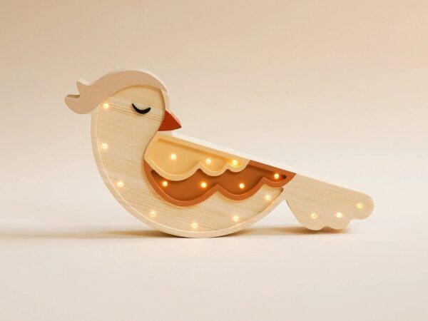 Wooden Bird Night Light for Kids - Wall-Mounted with Remote Control - Yliana
