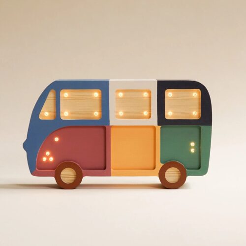 Wooden Van Night Light for Kids - Wall-Mounted with Remote Control - Yliana