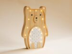 Wooden Teddy Bear Night Light for Kids - Wall-Mounted with Remote Control - Yliana