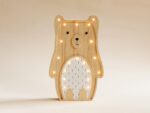 Wooden Teddy Bear Night Light for Kids - Wall-Mounted with Remote Control - Yliana