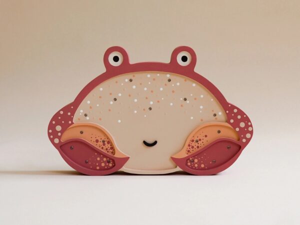 Wooden Pink Crab Night Light for Kids - Wall-Mounted with Remote Control - Yliana