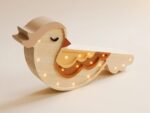 Wooden Bird Night Light for Kids - Wall-Mounted with Remote Control - Yliana