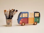 Wooden Van Night Light for Kids - Wall-Mounted with Remote Control - Yliana