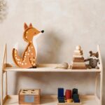 Wooden Fox Night Light for Kids - Wall-Mounted with Remote Control - Yliana