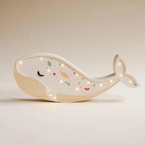 Wooden Whale Night Light for Kids - Wall-Mounted with Remote Control - Yliana
