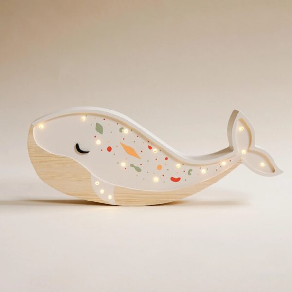 Wooden Whale Night Light for Kids - Wall-Mounted with Remote Control - Yliana