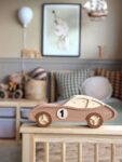 Wooden Car Night Light for Kids - Wall-Mounted with Remote Control - Yliana