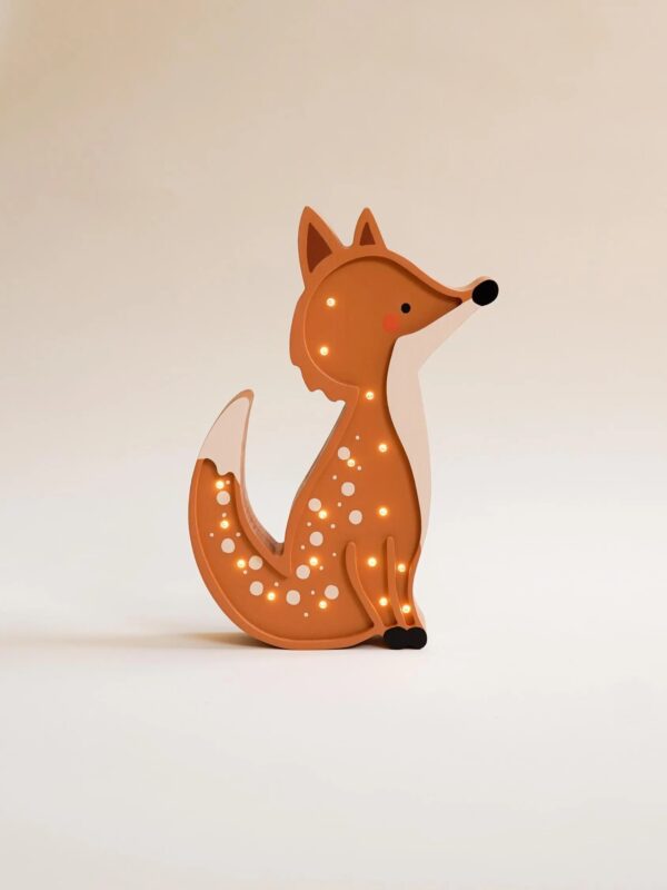 Wooden Fox Night Light for Kids - Wall-Mounted with Remote Control - Yliana