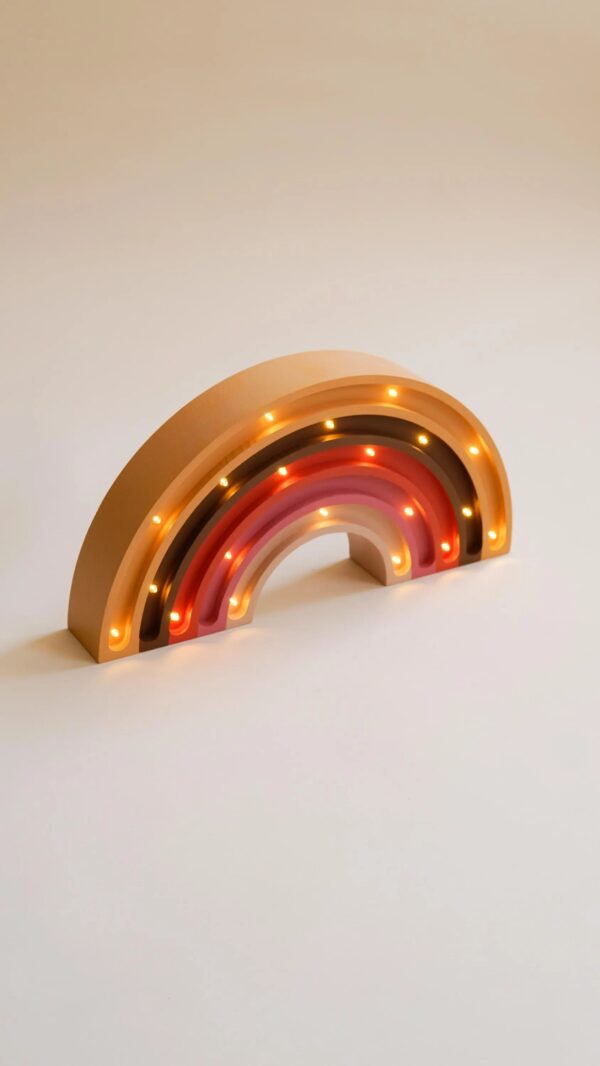 Wooden Rainbow Night Light for Kids - Wall-Mounted with Remote Control - Yliana