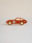 Wooden Red Car Night Light for Kids - Wall-Mounted with Remote Control - Yliana