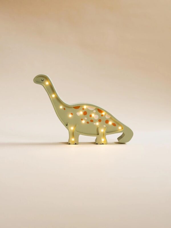 Wooden Dino Night Light for Kids - Wall-Mounted with Remote Control - Yliana