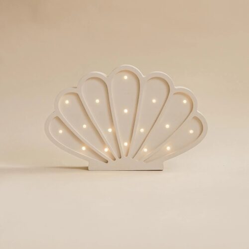 Wooden Seashell Night Light for Kids - Wall-Mounted with Remote Control - Yliana