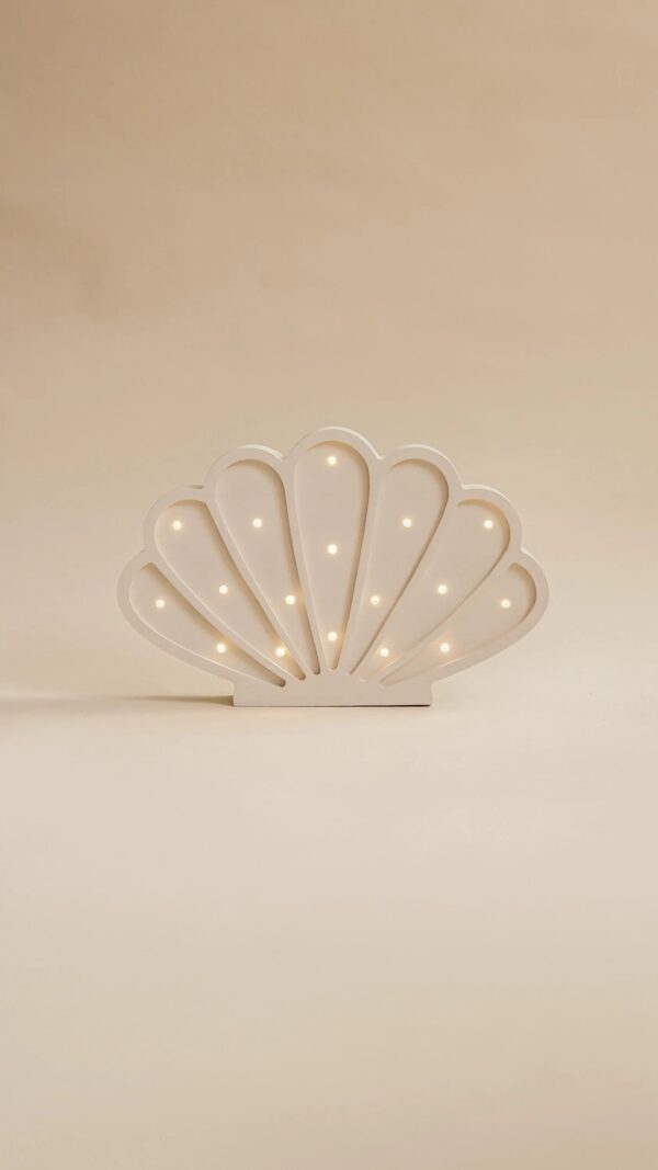 Wooden Seashell Night Light for Kids - Wall-Mounted with Remote Control - Yliana