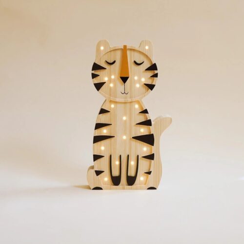 Wooden Tiger Night Light for Kids - Wall-Mounted with Remote Control - Yliana