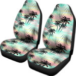 Pastel Palm Tree Pattern Print Universal Fit Car Seat Covers