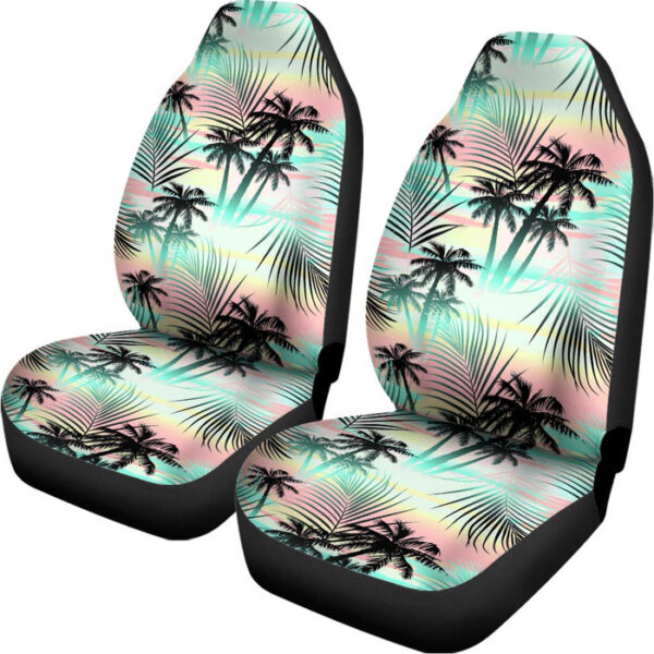Pastel Palm Tree Pattern Print Universal Fit Car Seat Covers