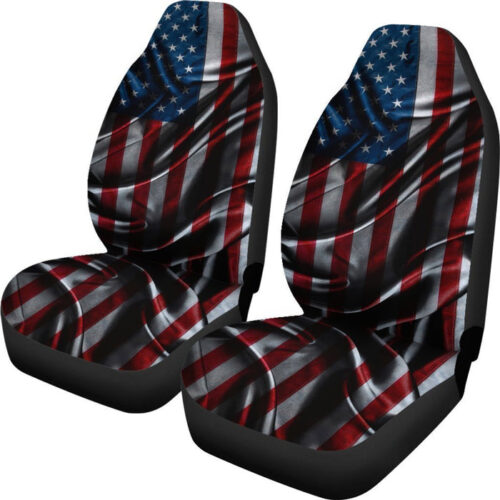 Silky American Flag Patriotic Universal Fit Car Seat Covers