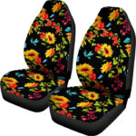 Sunflower Floral Pattern Print Universal Fit Car Seat Covers