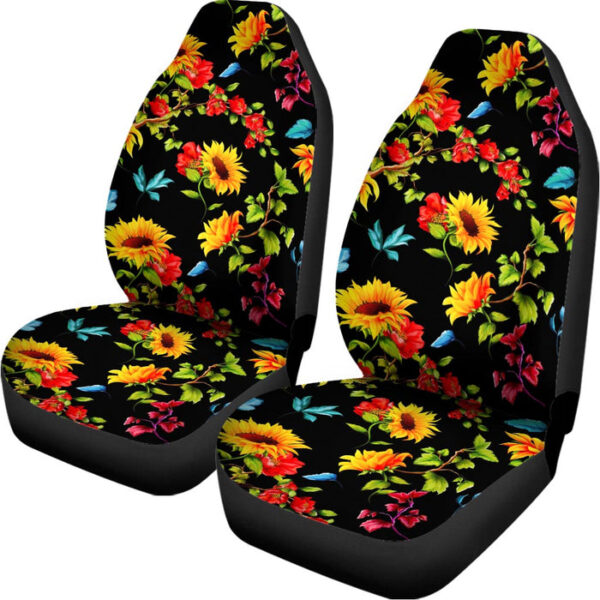 Sunflower Floral Pattern Print Universal Fit Car Seat Covers