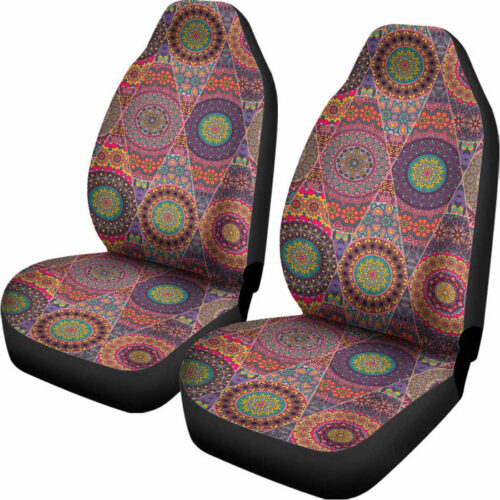 Vintage Bohemian Floral Mandala Print Universal Fit Car Seat Covers