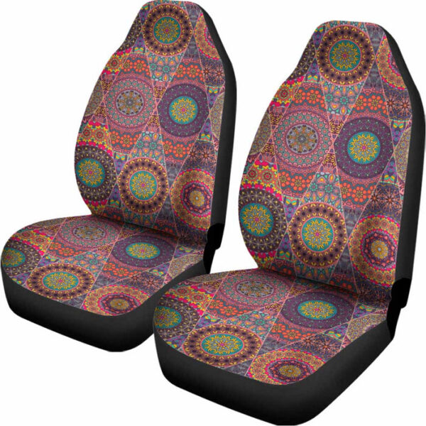 Vintage Bohemian Floral Mandala Print Universal Fit Car Seat Covers