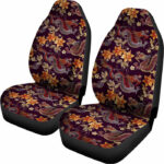 Vintage Dragon Flower Pattern Print Universal Fit Car Seat Covers