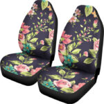 Vintage Rose Floral Flower Pattern Print Universal Fit Car Seat Covers