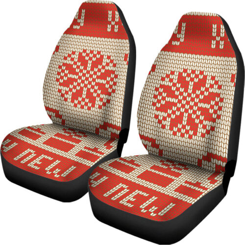 Xmas Deer Knitted Print Universal Fit Car Seat Covers