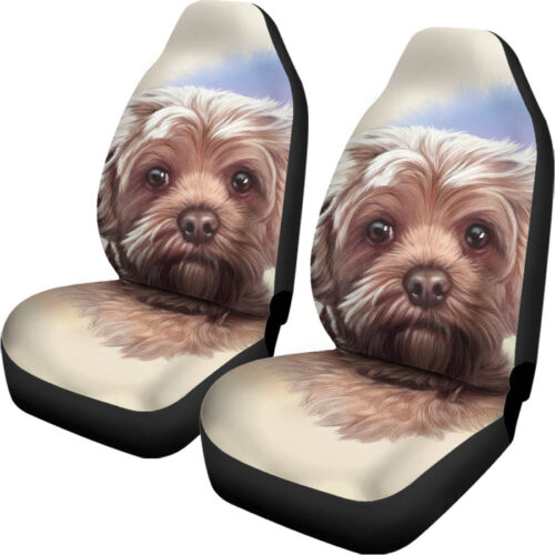 Yorkshire Terrier Portrait Print Universal Fit Car Seat Covers