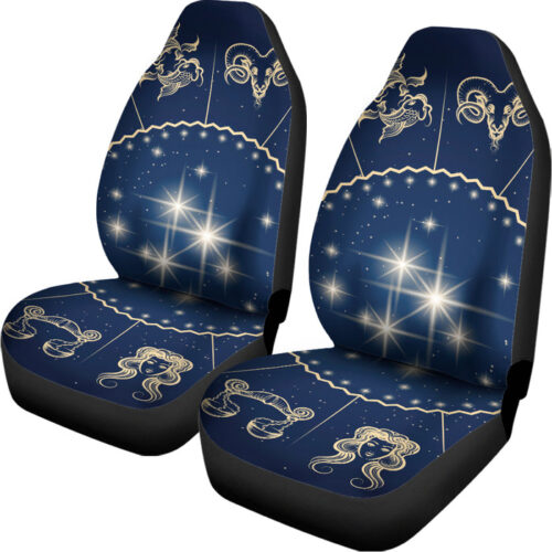 Zodiac Astrology Symbols Print Universal Fit Car Seat Covers